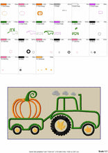 Load image into Gallery viewer, Pumpkin Tractor Applique Shirt, Pumpkin Applique Embroidery Designs, Thanksgiving Machine Embroidery Designs, Fall Embroidery Designs-Kraftygraphy
