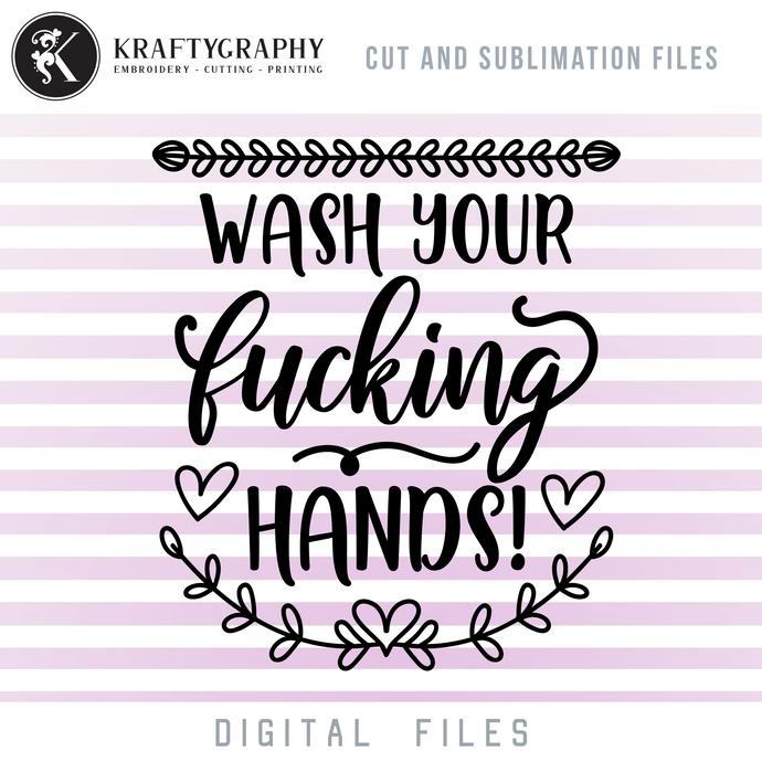 Wash Your Hands SVG Files, Rude Hands Towels Decald PNG Files, Bathroom Clip Art, Toilet Word Art,-Kraftygraphy