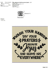 Load image into Gallery viewer, Wash Your Hands Embroidery Designs, Jesus and Germs Embroidery Patterns, Funny Bath Hand Towel Embroidery Files, Kitchen Towels Embroidery, religious embroidery-Kraftygraphy
