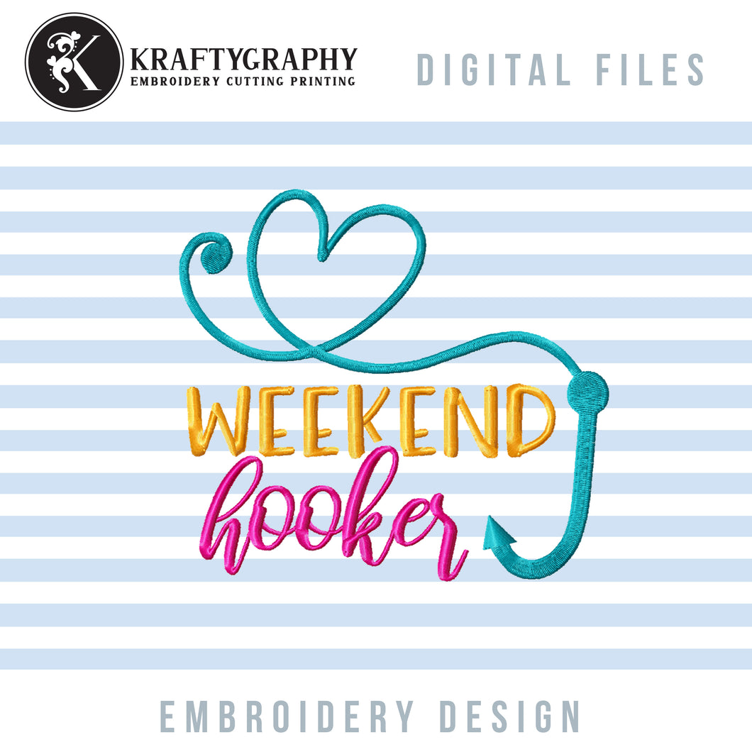 Weekend Hooker Machine Embroidery Designs, Embroidered Camping Chairs, Fishing Hook Embroidery Design, Easy Mountain Embroidery, Summer Embroidered Tops, Beach Towel Embroidery, Lake Shirt Embroidery,-Kraftygraphy