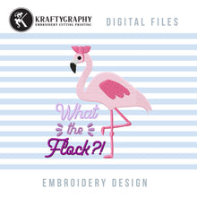 Load image into Gallery viewer, Funny Flamingo Machine Embroidery DesignsFREE , Sarcastic Embroidery Sayings, Summer Bird Embroidery Patterns FREE, Tropical Pes Files, Pink Flamingo, Summer Embroidery Ideas-Kraftygraphy
