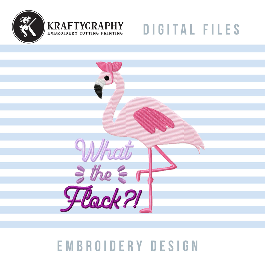 Funny Flamingo Machine Embroidery DesignsFREE , Sarcastic Embroidery Sayings, Summer Bird Embroidery Patterns FREE, Tropical Pes Files, Pink Flamingo, Summer Embroidery Ideas-Kraftygraphy