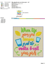Load image into Gallery viewer, Life Gives You Lemons Embroidery Designs, Funny Drinking Machine Embroidery Sayings, Girl Drinking Embroidery Patterns, Adult Humor Pes Files, Sarcastic Jef Files,-Kraftygraphy

