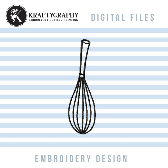 Whisks kitchen embroidery designs-Kraftygraphy