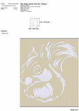 Load image into Gallery viewer, Adorable White Squirrel Embroidery Design for Machine Projects-Kraftygraphy
