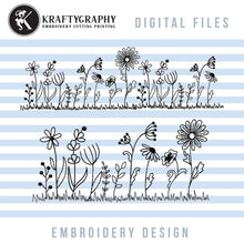 Load image into Gallery viewer, Wildflower Embroidery Designs, Floral Borders Embroidery Patterns, Flower Outline Pes Files, Simple Flowers Embroidery Files, Easy Flowers Jef Files, Daisy Hus Files, Small Flowers, Mini Flowers, Embroidery Bundle, Ith Embroidery, Cute Flowers-Kraftygraphy
