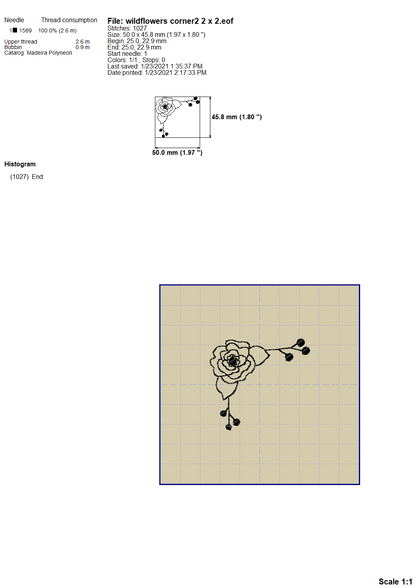 Floral Corner Borders Embroidery Outline, Wildflower Frame Embroidery Designs, Small Flowers Border Embroidery Patterns, Single Line Frame Embroidery, Doodle Embroidery, Sketch Embroidery, Redwork Pes Files-Kraftygraphy