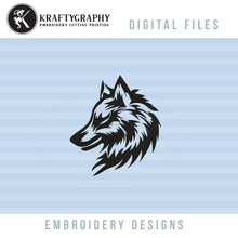 Load image into Gallery viewer, Wild &amp; Majestic: Wolf Face Embroidery Design for Machine-Kraftygraphy
