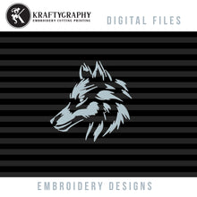 Load image into Gallery viewer, Fierce &amp; Majestic: Wolf Face Embroidery Design for Machine Stitching-Kraftygraphy
