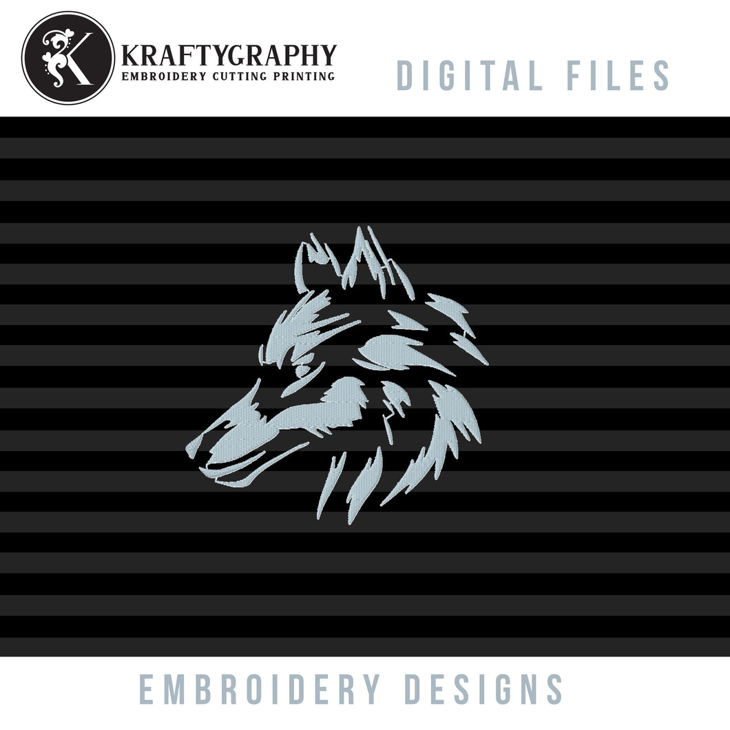 Fierce & Majestic: Wolf Face Embroidery Design for Machine Stitching-Kraftygraphy