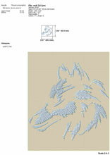 Load image into Gallery viewer, Fierce &amp; Majestic: Wolf Face Embroidery Design for Machine Stitching-Kraftygraphy
