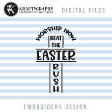 Load image into Gallery viewer, Church Machine Embroidery Sayings, Religious Embroidery Patterns, Cross Word Art Pes Files, Worship Now-Kraftygraphy
