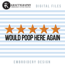 Load image into Gallery viewer, Funny Toilet Embroidery Sayings, Bathroom Sign Embroidery Patterns, Hilarious Half Bath Embroidery Designs, Hand Towels Pes Files-Kraftygraphy
